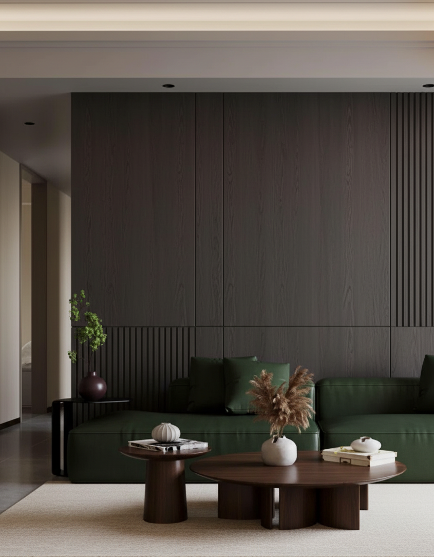 Wooden veneer panels